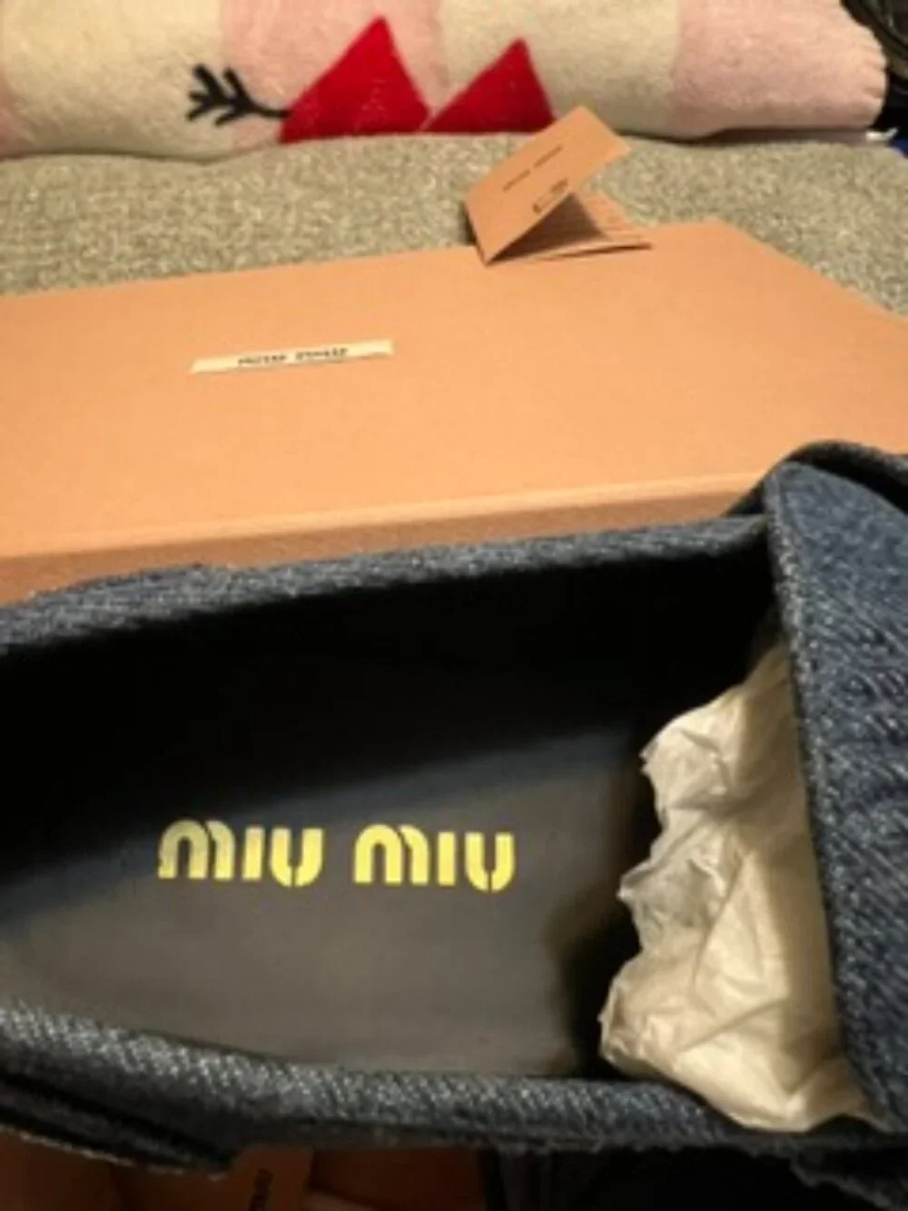 NWT Miu Miu Denim Coin Penny Loafers Pristine inc. Box, Dustbag Size 38 (7 1/2)